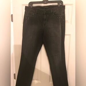 Calvin Klein Distressed Black Denim Legging Size 31/12 New